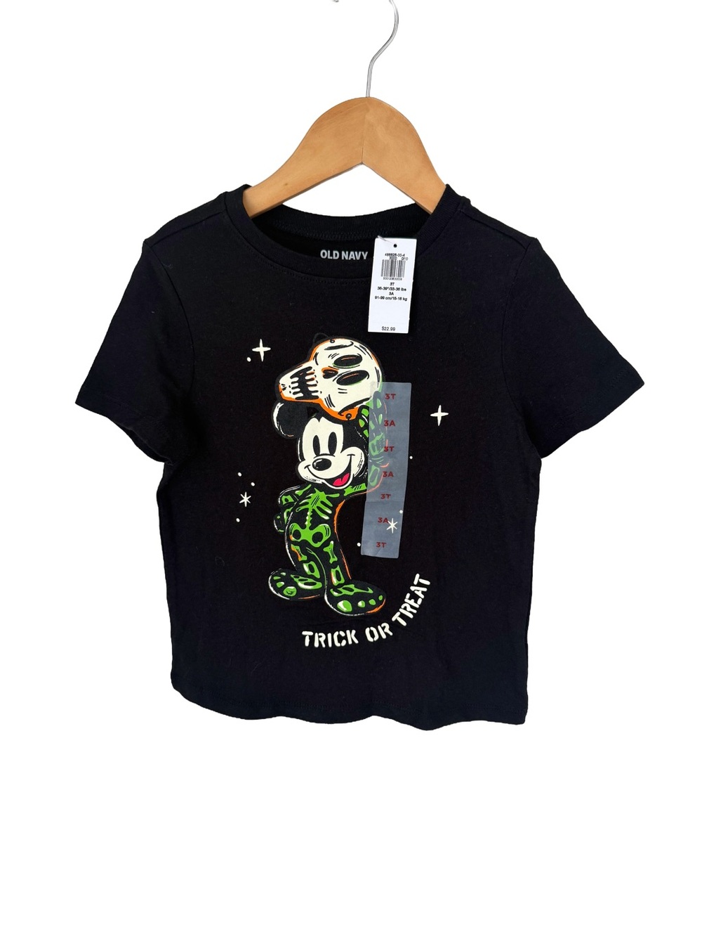 Old Navy Disney Black Mickey Mouse Halloween Graphic Tee 3T NWT